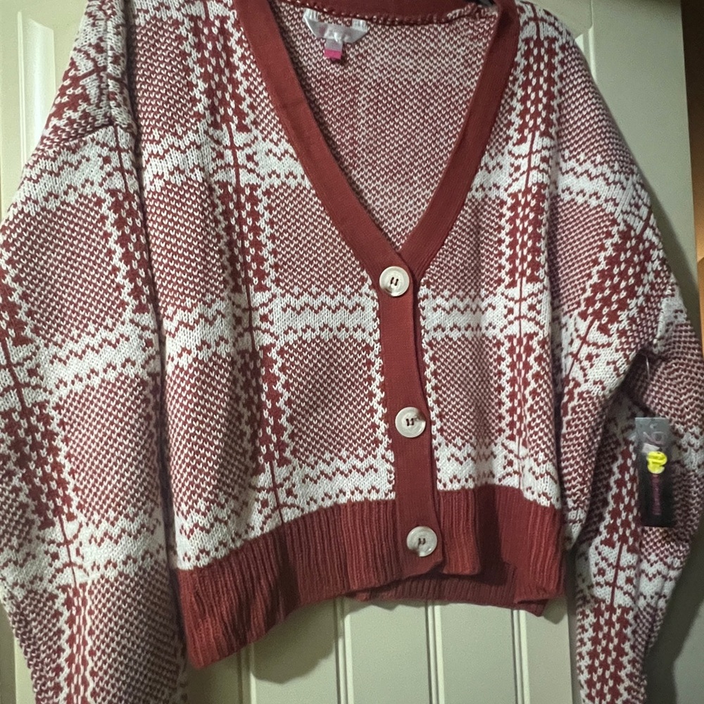 NOBO Red and White Women's Cardigan
